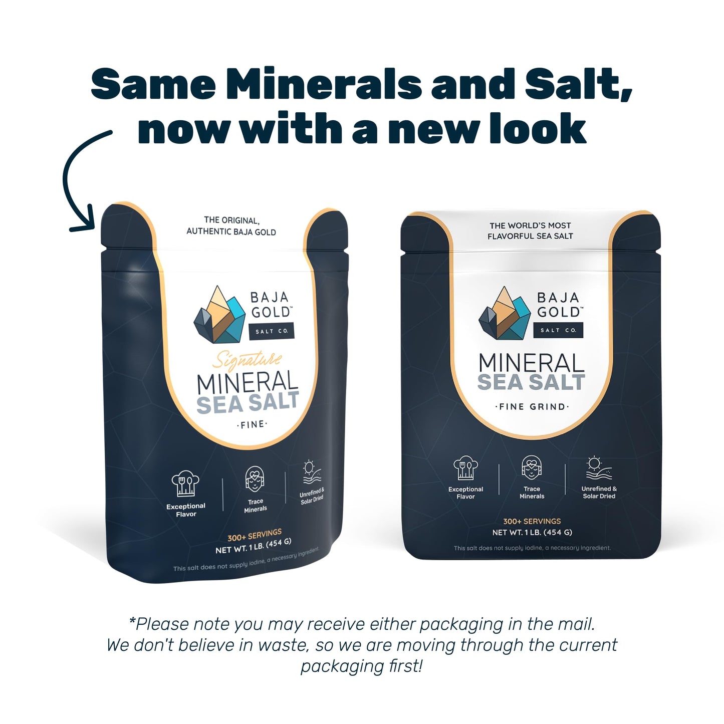 Baja Gold Signature Mineral Sea Salt - Recommended by Gary Brecka - Authentic Fine Grind Salt for Cooking & Baking | Natural Baja Salt for Culinary Uses | Great for Finishing Dishes | 1 lb. Resealable Bag, 300+ Servings