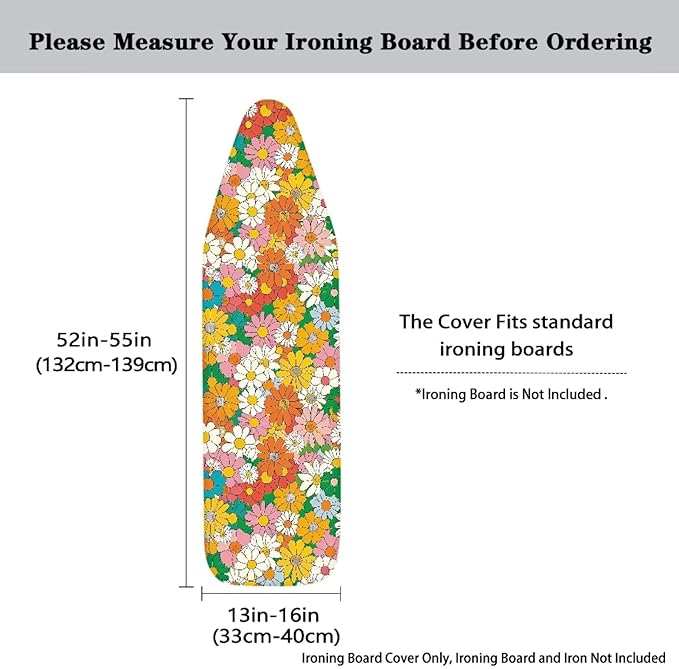 Hippie Flower Ironing Board Cover Christmas Full Size Scorch Resistant Padding
