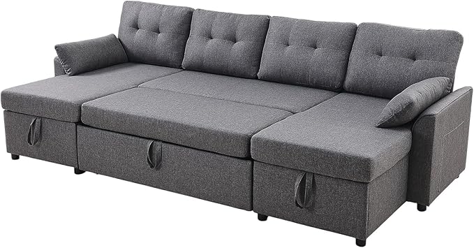 VEVOR U Shaped Sofa Bed, Convertible Sofa Bed