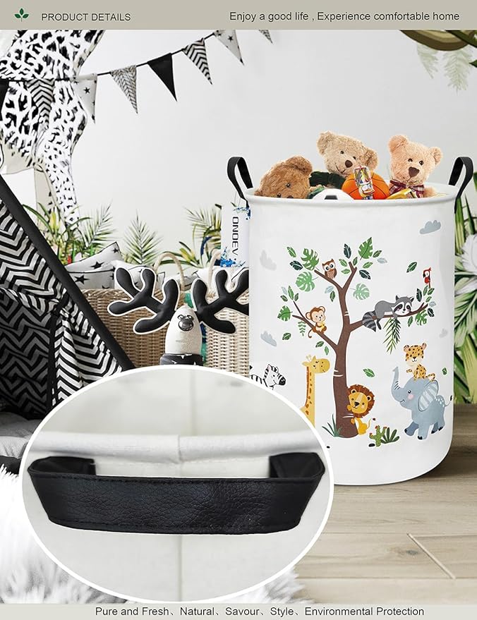 Round waterproof laundry basket, foldable storage basket, laundry Hampers