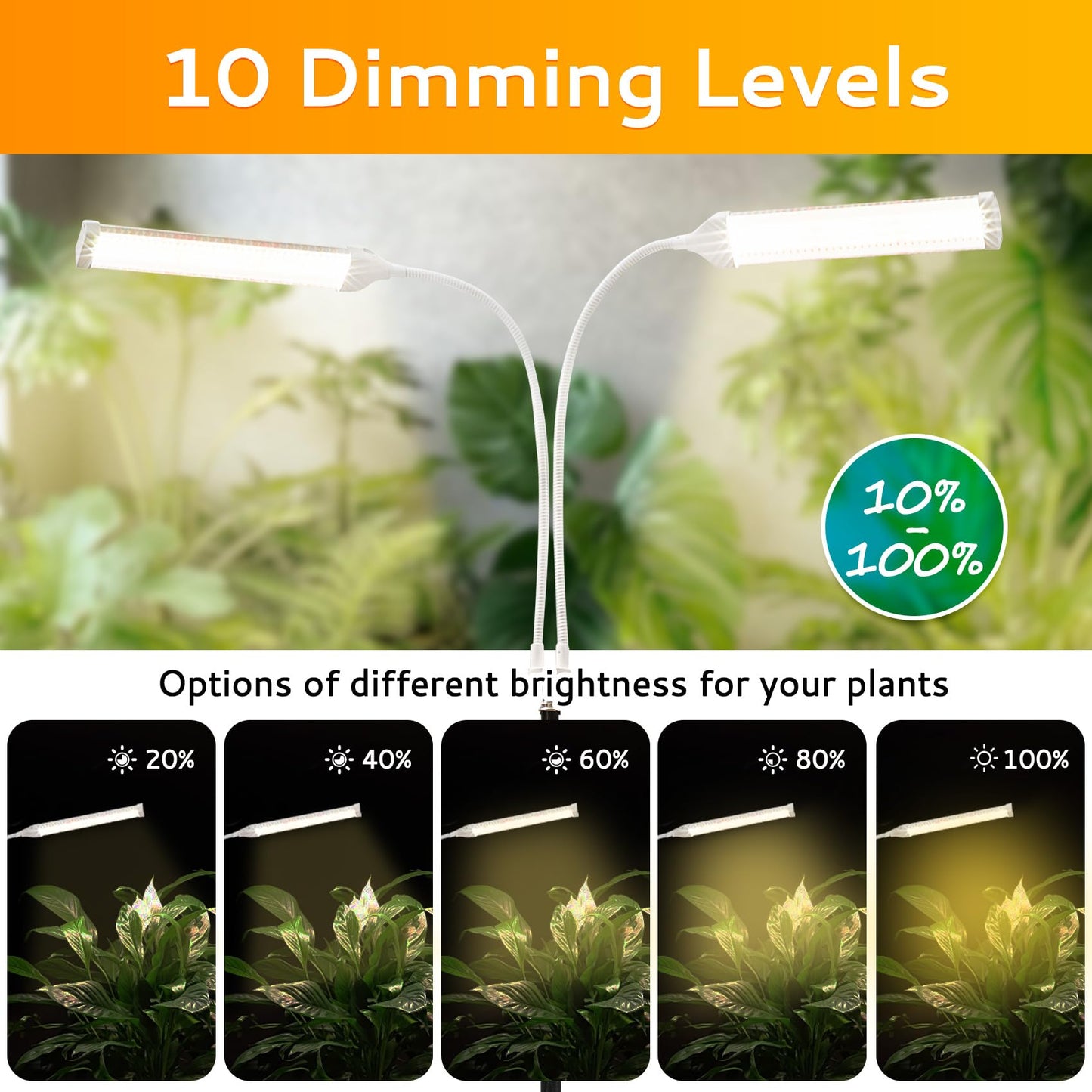 Secefeao 420 LED Grow Lights for Indoor Plants Full Spectrum, LED Plant Light with Stand, Adjustable Height, Plant Grow Lights with Auto 4/8/12/H Timer for Indoor Tall Plants.