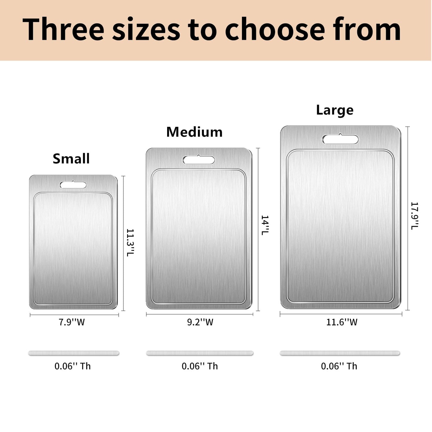 Titanium Cutting Board 100% Pure Cutting Boards With Juice Groove Metal Grade Food Double Sided Chopping Board for Cutting Meats Vegetables Fruits(Titanium-Large)