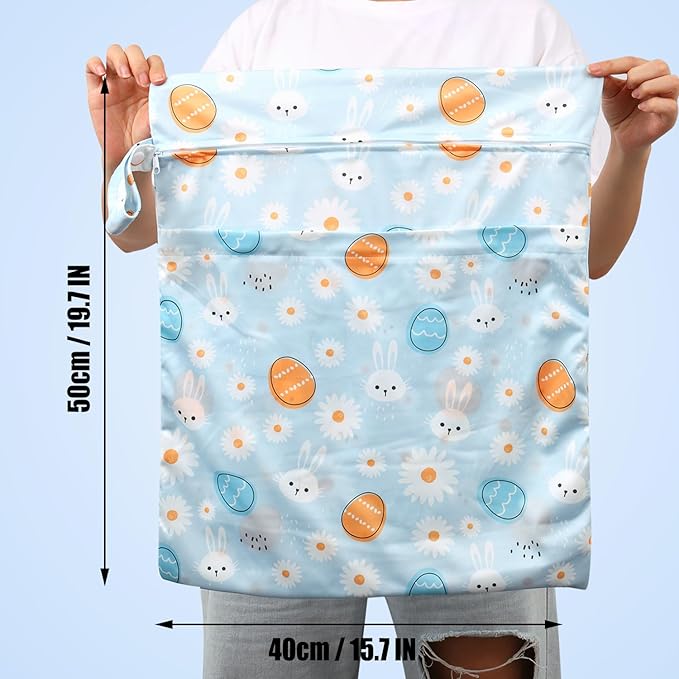 2pcs Travel Waterproof Laundry Bag, Cloth Diaper Wet Dry Bags