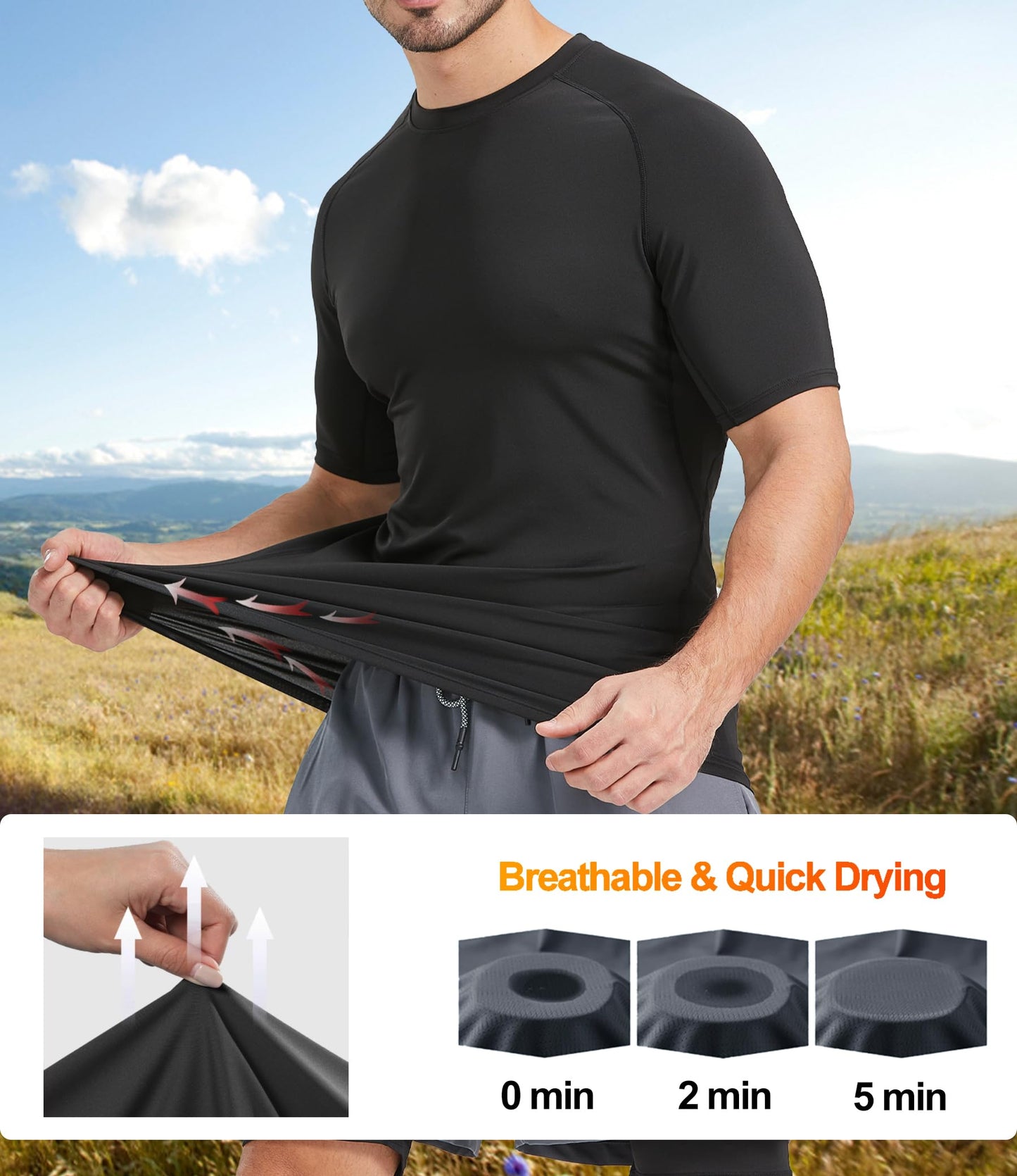 Dalavch 4 Pack Compression Shirts and Tank Tops Men Short Sleeve/Sleeveless Athletic Undershirt for Sport 2 Black 2 White Large
