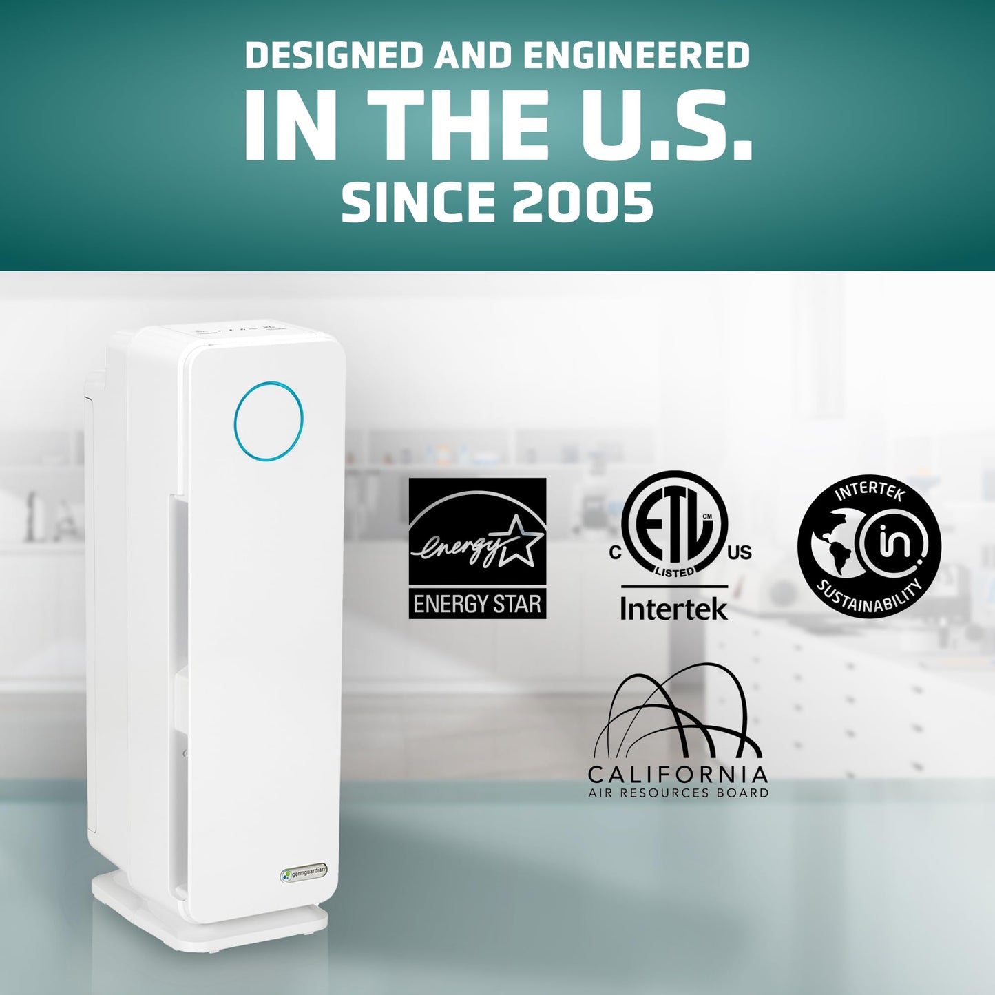 GermGuardian Air Purifier for Homes with Pets, H13 Pet HEPA Filter, Removes Pet Dander, Dust, Allergens, Smoke, Pollen, Odors, Mold, UV-C Light Helps Reduce Germs, 22 Inch, White, AC4300WPT