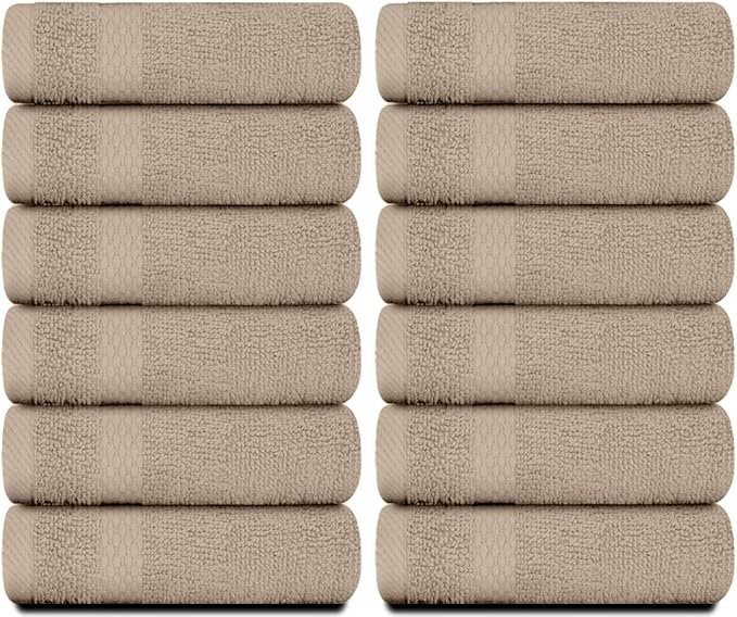 White Classic Luxury Cotton Washcloths 13x13 Inch