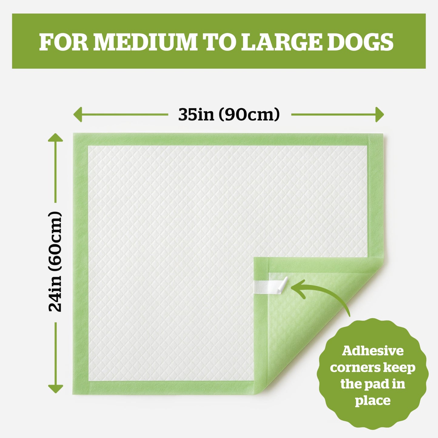 Pogi's Dog Training Pads with Sticky Tabs – Eco-Friendly, Odour Blocking & Super Absorbent – 40-Pack (60 × 90 cm)