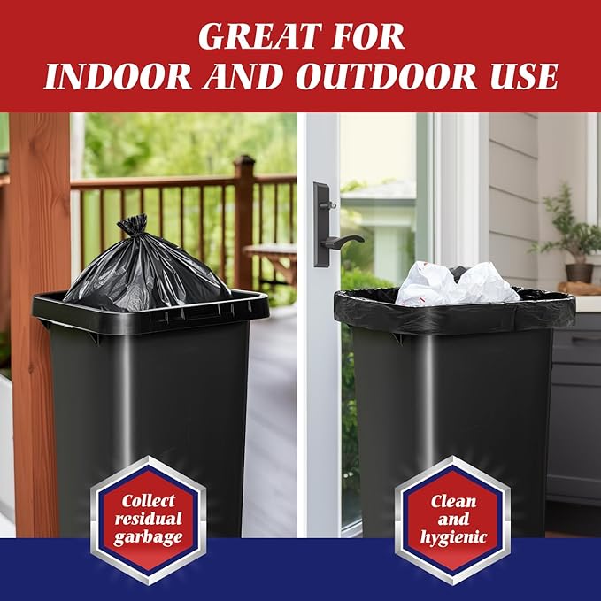 Teivio Trash Bags, 30-33 Gallon,
