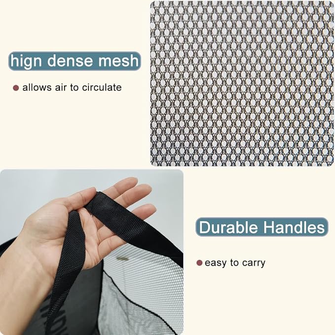 2Pack Collapsible Laundry Baskets Pop Up Laundry Hamper Mesh Storage Bins