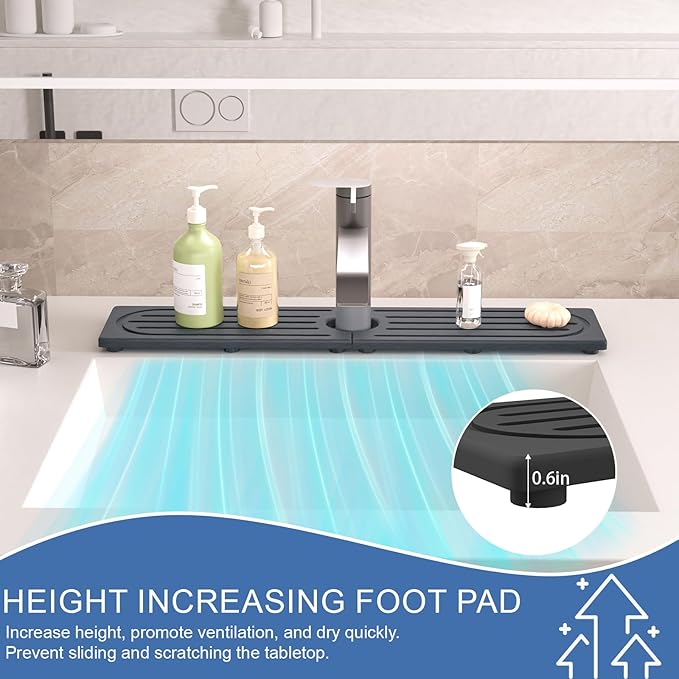Faucet Mat for Kitchen Sink, Water Absorbent Kitchen Faucet Mat, Durable Sink