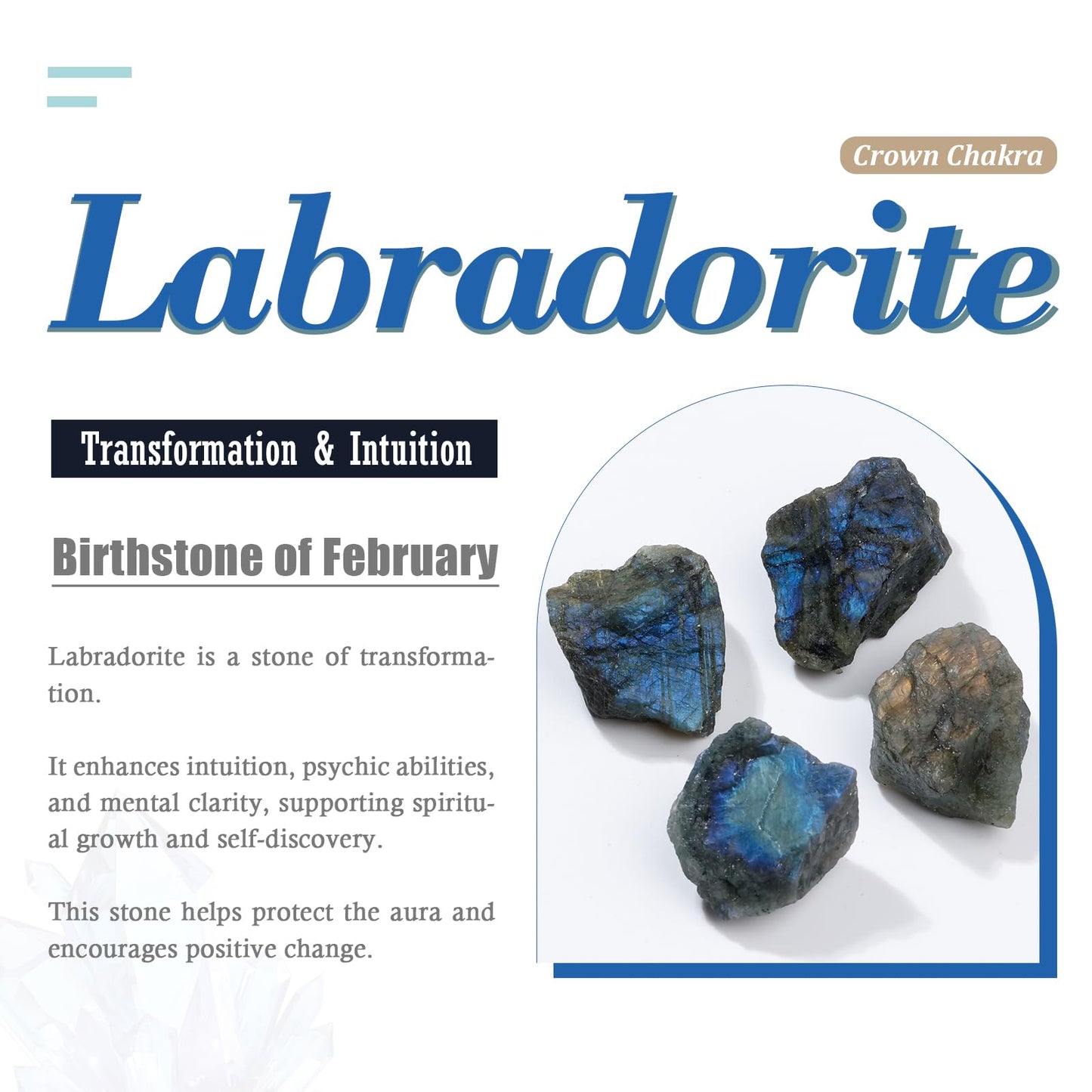 Nupuyai 301-400g Irregular Labradorite Stone Slab Specimen, Nutural Polished Self-Standing Labradorite Stone for Home Office Decoration Meditation Yogo Fengshui