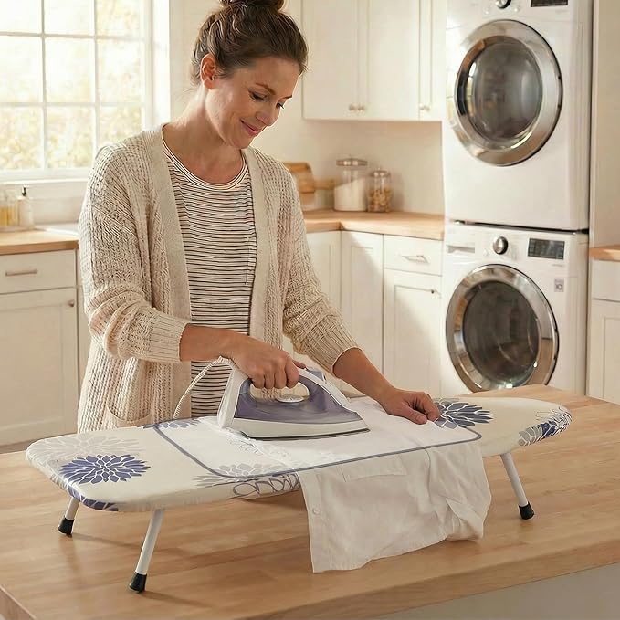 SheeChung 12.5"x32" Small Ironing Board Cover and Pad, Fits Mini Table Top