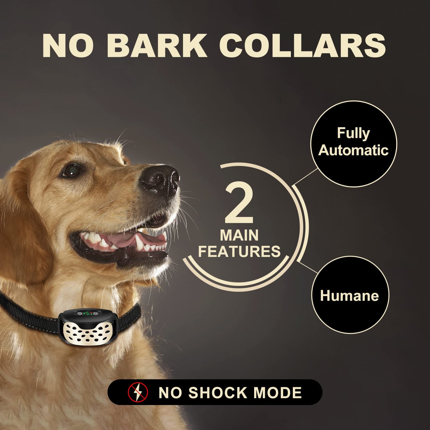 Anti Barking Dog Collars, Bark Collar Stop Dog Barking with Vibration & Beep Modes Harmless Training Dog Collar for Small Medium Large Dogs No Bark Collar Rechargeable IP67 Waterproof Humane