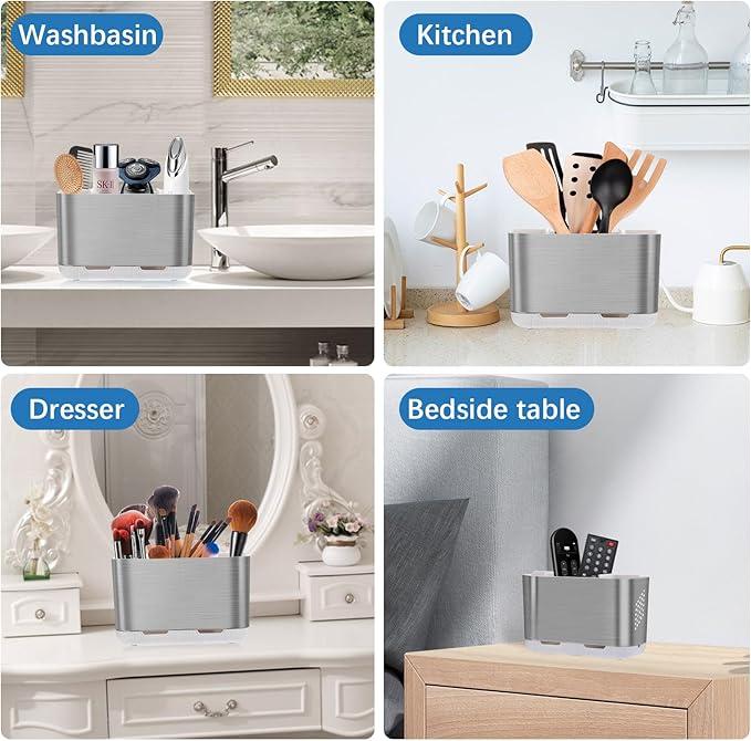 Toothbrush Holders for Bathroom Organizer Countertop, Detachable Anti-Slip