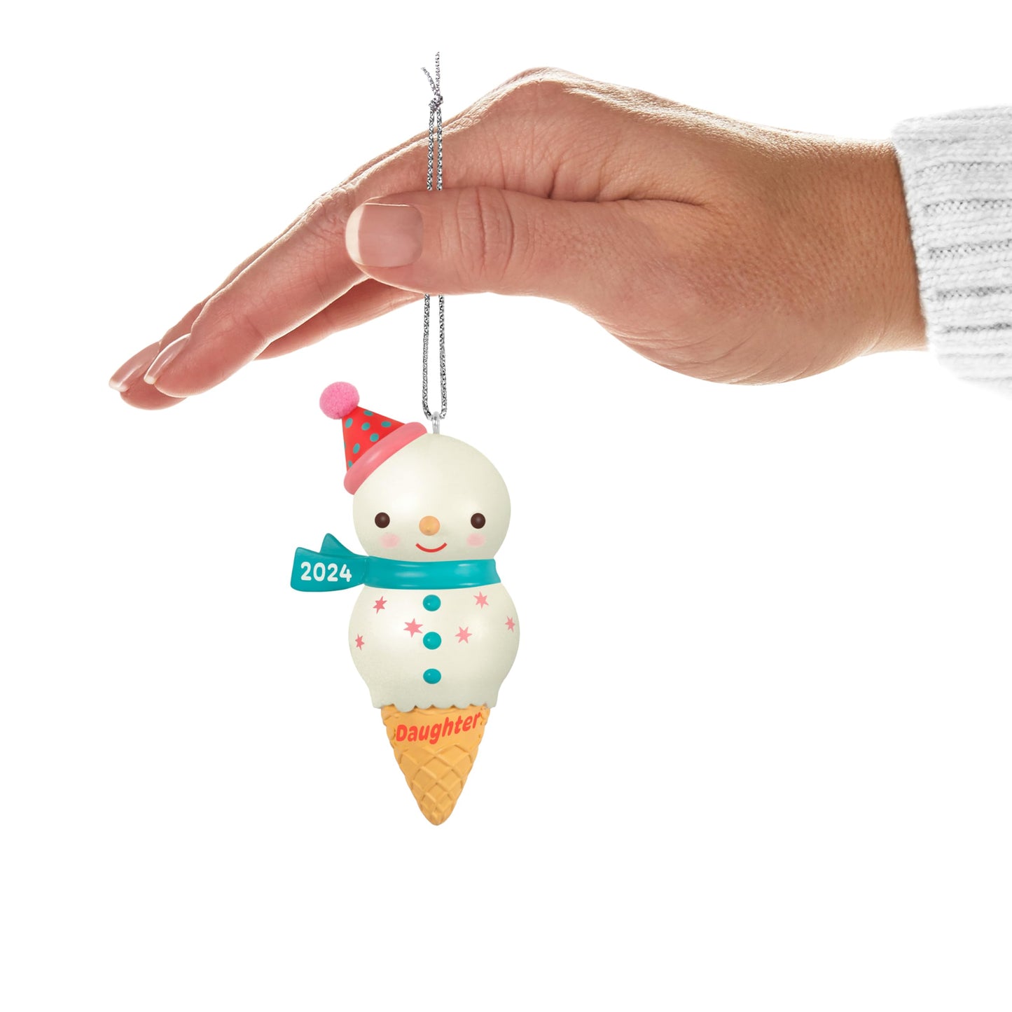 Hallmark Keepsake Christmas Ornament 2024, Daughter Snowman Ice Cream Cone 2024, Family Gifts