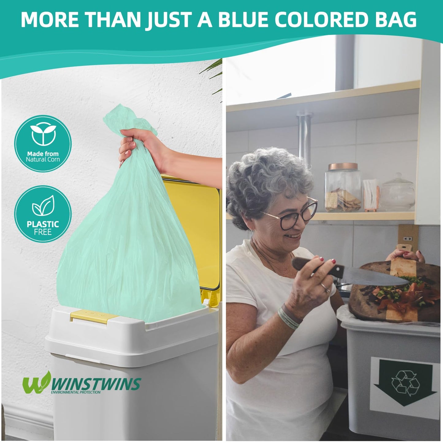Gdzotum 4-6 Gallon Small Trash Bags Biodegradable,Easy-Tearing 4 Gallon Trash Bag,Sturdy&Thick Small Garbage Bags,Unscented Bathroom Trash Bags for Kitchen, Bathroom,Bedroom,Office,110 Counts