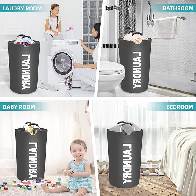 StorageRight 90L Large Laundry Basket, Laundry Hamper, Dirty Clothes Hamper