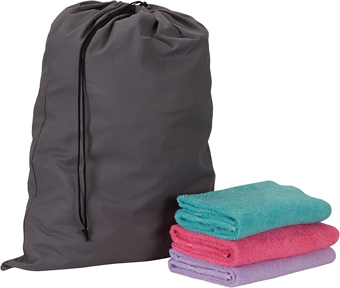 Household Essentials Cotton Laundry Bag, 100% Cotton, Drawstring Top