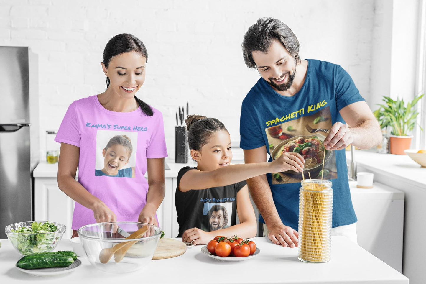 Black Personalised Mens T-Shirts UK - Customise With Any Text And Photo, Long-Lasting Print Large
