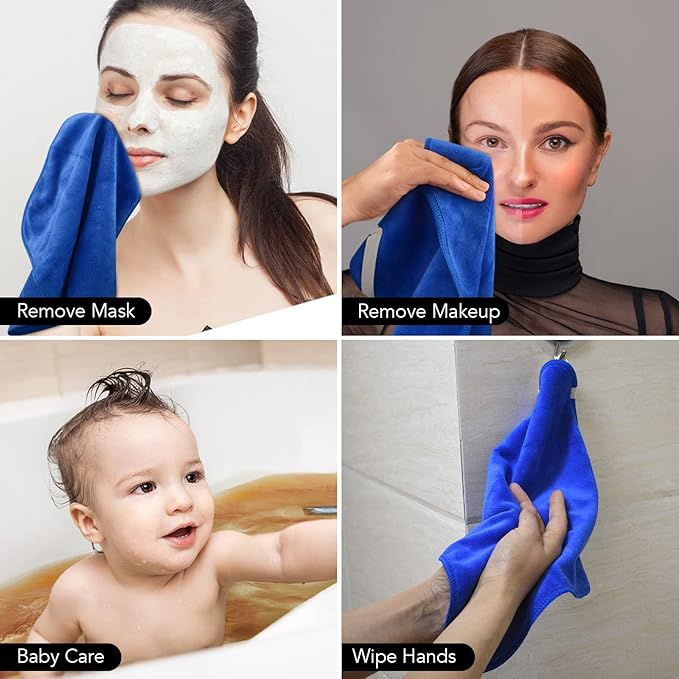 SINLAND Microfiber Facial Cloths Fast Drying Washcloth 12inch x 12inch