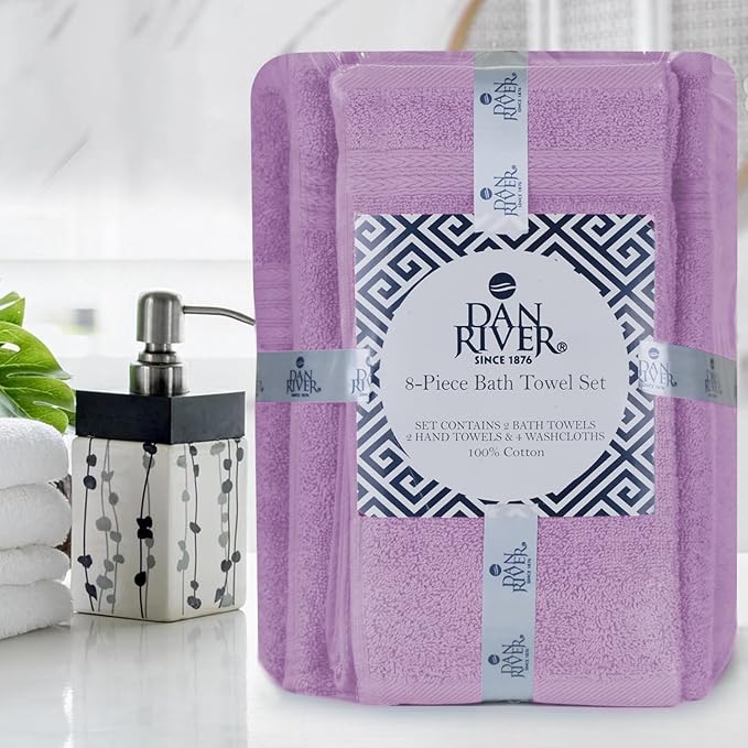 DAN RIVER 8 PC Luxury Bath Towels