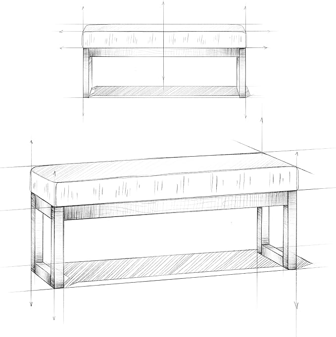 SIMPLIHOME Milltown Large Ottoman Bench