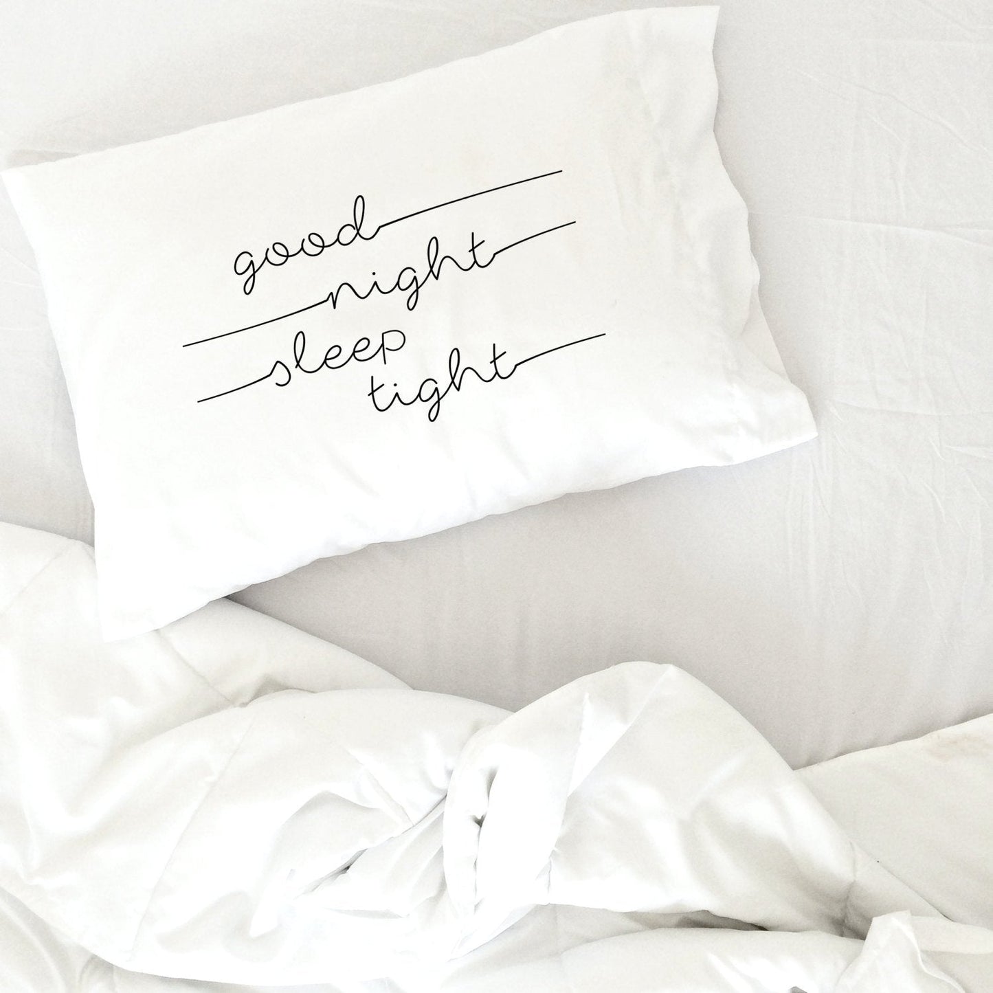 Oh, Susannah Good Night Sleep Tight Kids Pillowcase - (Offset Text) Fun Kids Quote Pillowcase - (1 20x30 Inch Pillowcase Fits Standard Size Pillow) Kids Room Decor