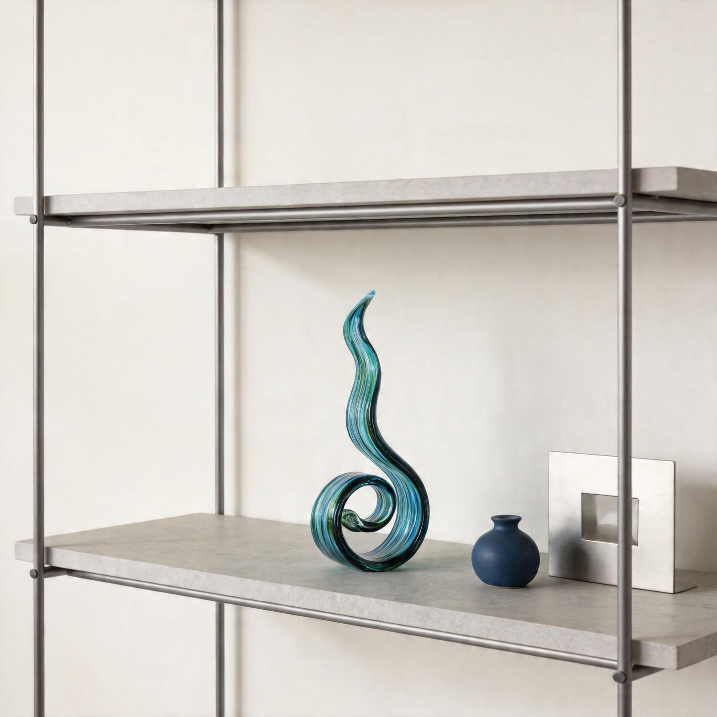 DOVDOV Hand Blown Glass Sculptures, Abstract Glass Figurines, and Green Glass Art Decorations Perfect for Decorating Coffee Tables, TV Stands, vanities, entryways, Offices, and Bookshelves.