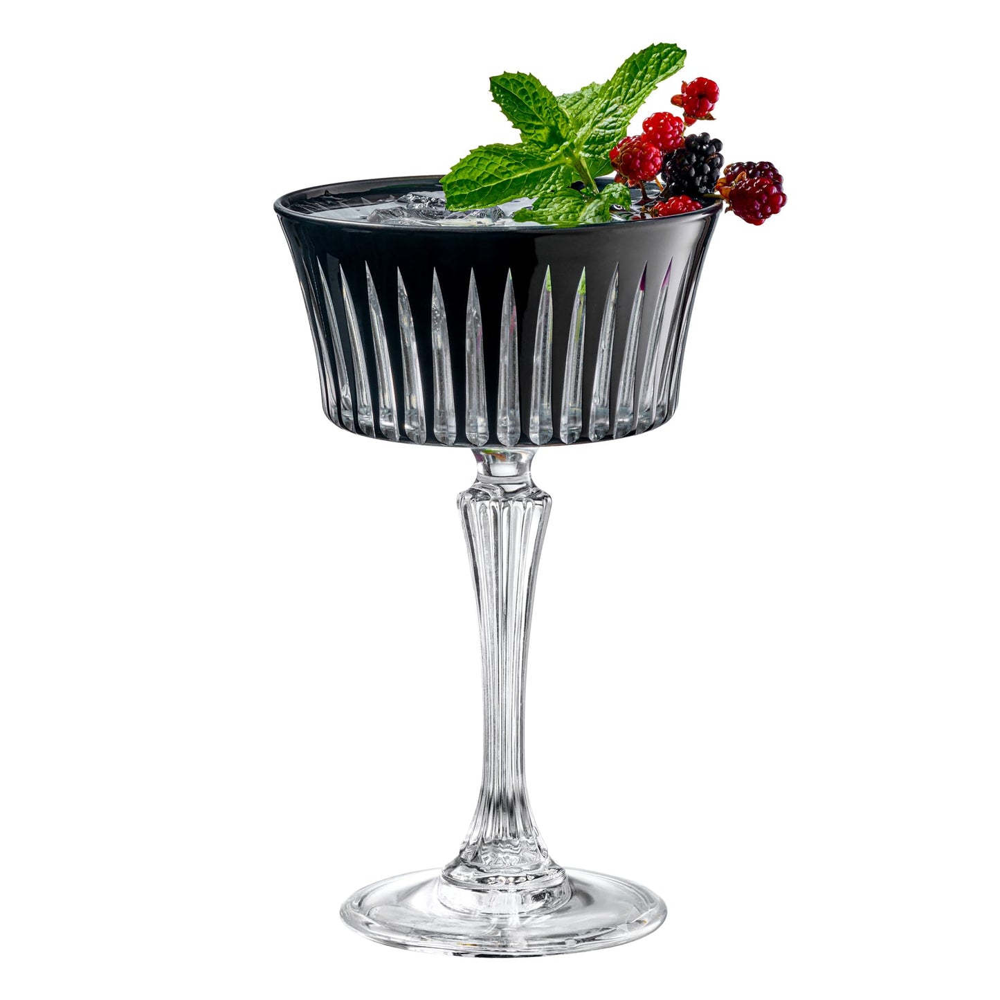 Barski Colored Champagne Coupe Glasses - Black Cocktail Coupe Glass, Stemmed Martini Glassware, Can be used for Dessert, Ice Cream - Black - Set of 6 - Gift Ready - 8.7 oz., Made in Europe