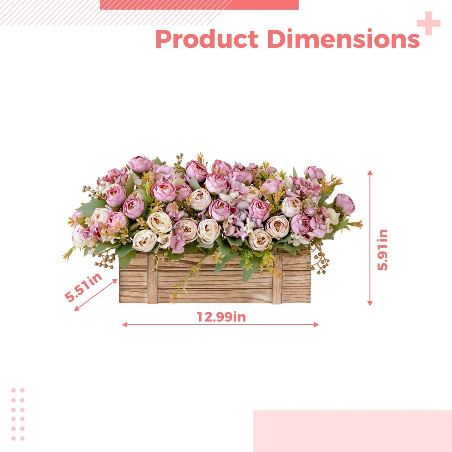 yeeplant Floral Centerpiece, 13 in Arrangement, Home, Events