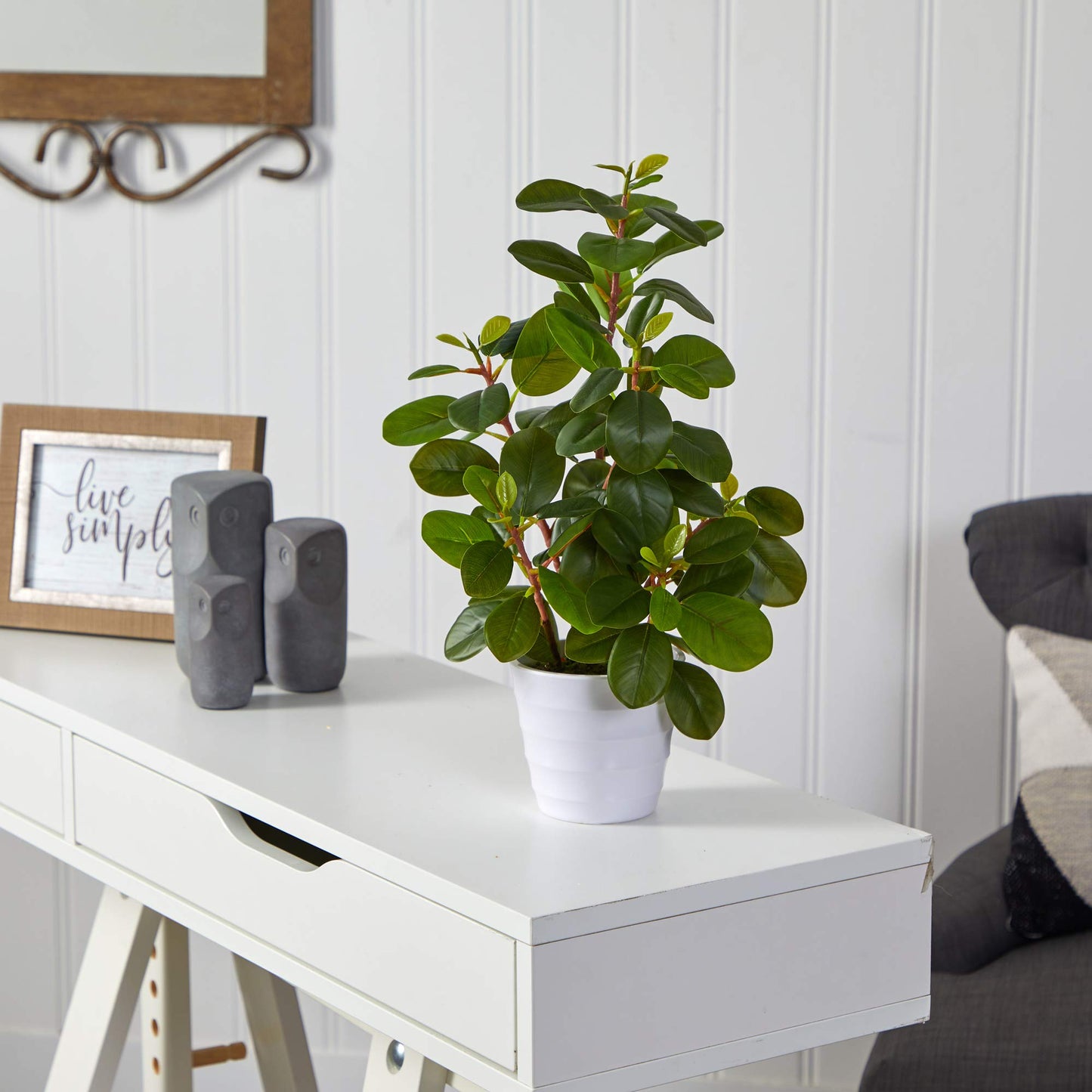 Nearly Natural 16in. Peperomia Artificial Plant in Decorative Planter