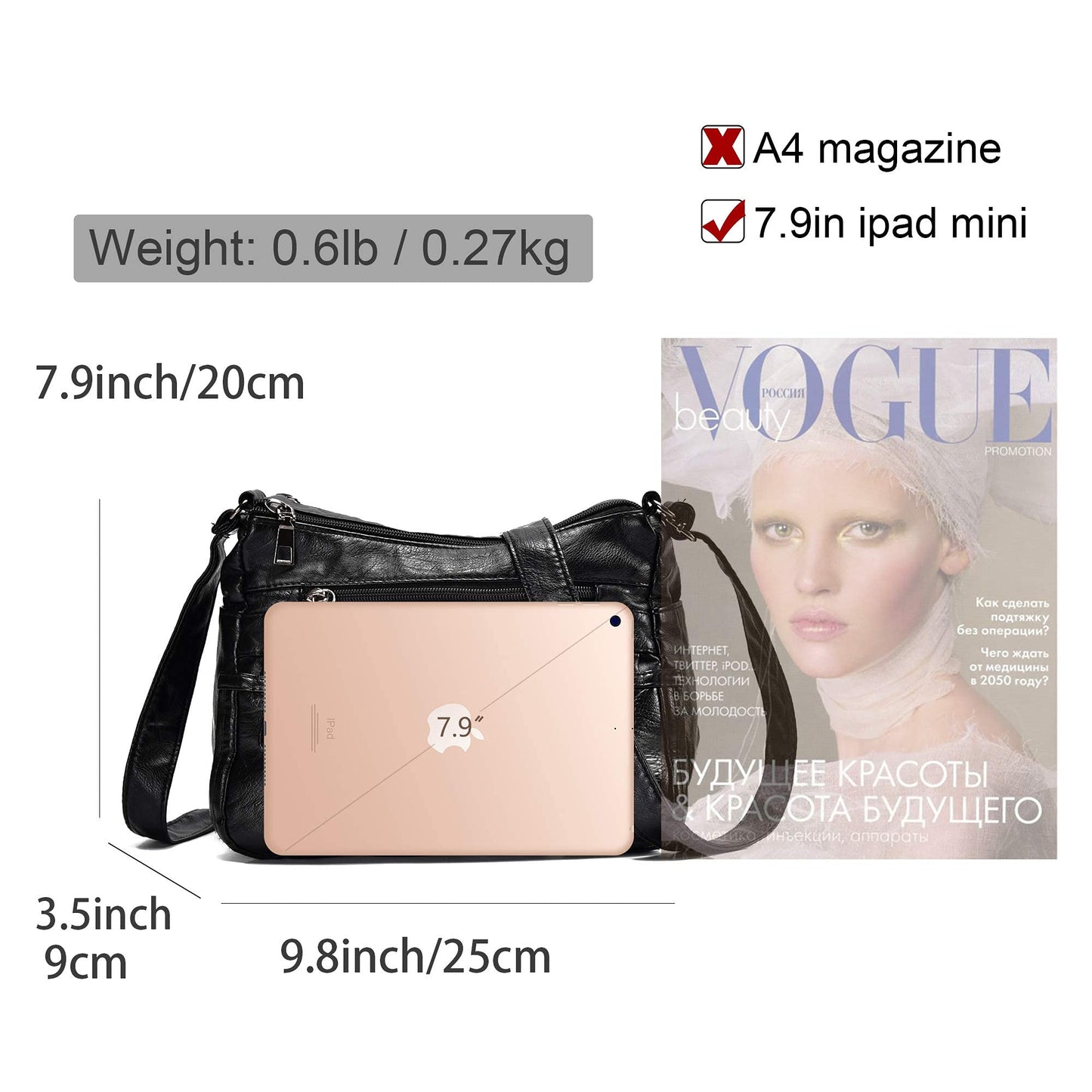 Gladdon Handbags for Women Multi Pockets Casual Cross-body Bags Waterproof Purse and Shoulder Bags Slightly Messenger Bags for Daily Use