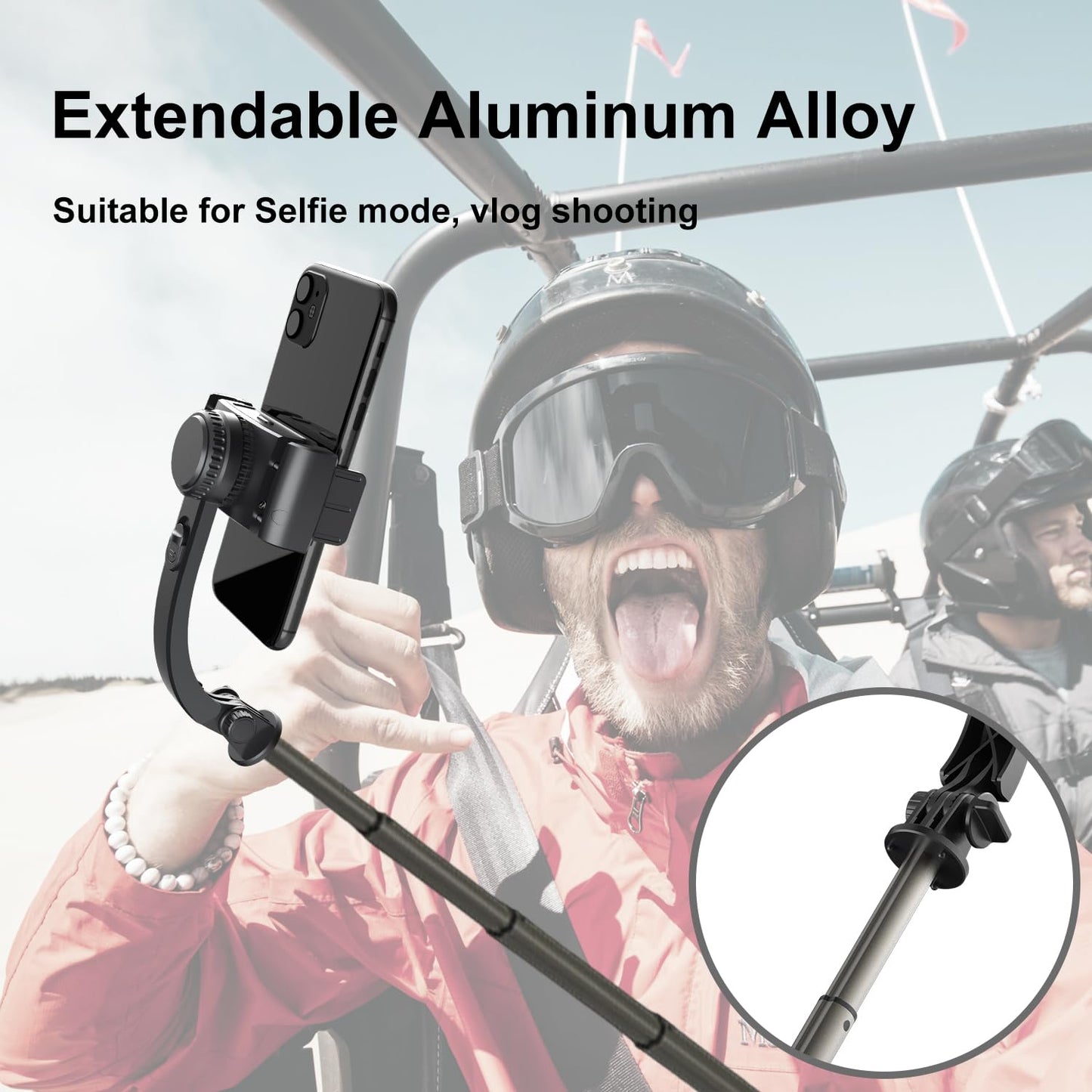 Gimbal Stabilizer for Smartphone,Selfie Stick Tripod with Remote Control Auto Balance 360° Rotation 1-Axis Phone Gimbal for Group Selfies Live Streaming Video Recording