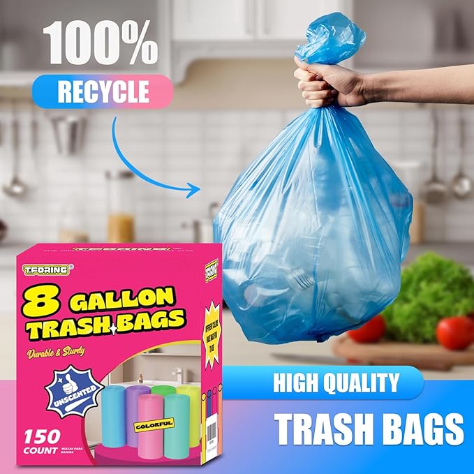 8 Gallon Trash Bags Colored