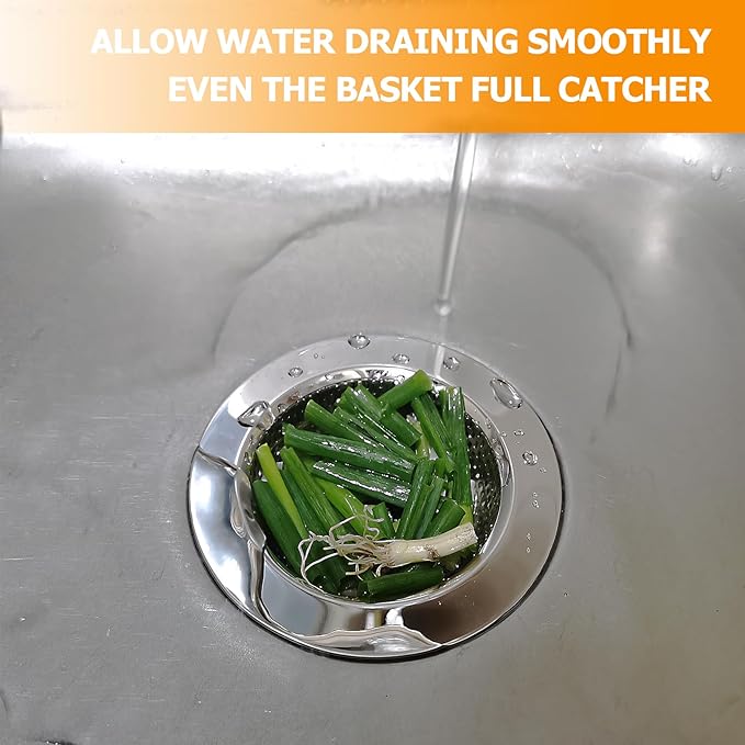 2PCS Kitchen Sink Drain Strainer/Catcher/Basket/Cover/Filter/Trap/Screen