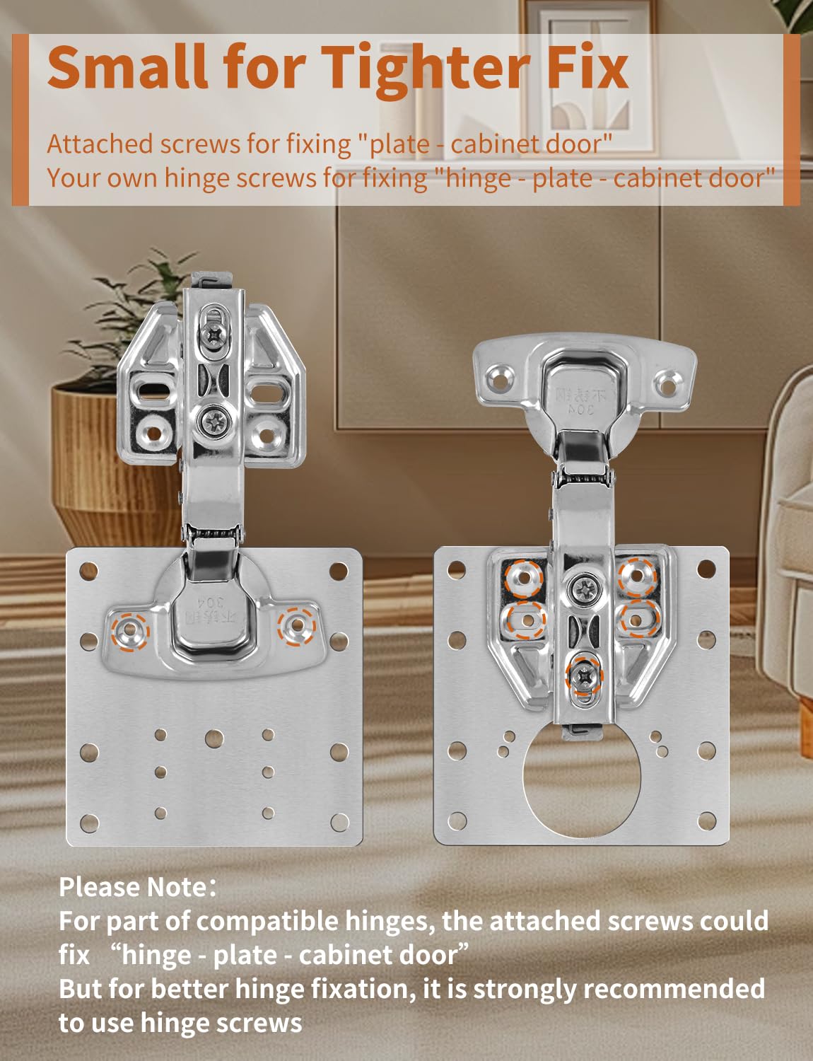 20PCS Upgraded Cabinet Hinge Repair Plate Kit: FOGZUVR Durable Door Hinge Mounting Plate Stainless Steel, Large Cabinet Fix Board with Screws for Kitchen Cabinet, Cupboard Doors and Furniture