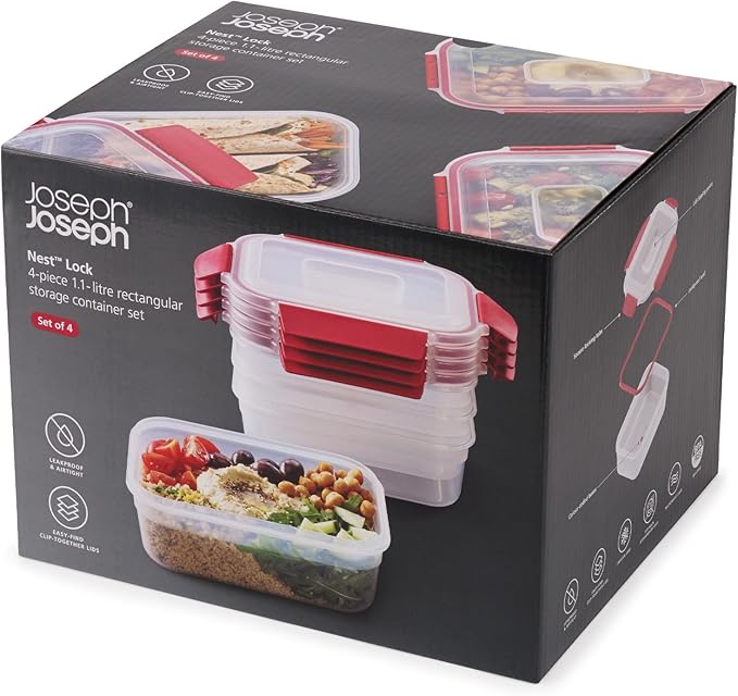 Joseph Joseph Nest Lock 8-piece Plastic BPA Free Food Storage Container Set