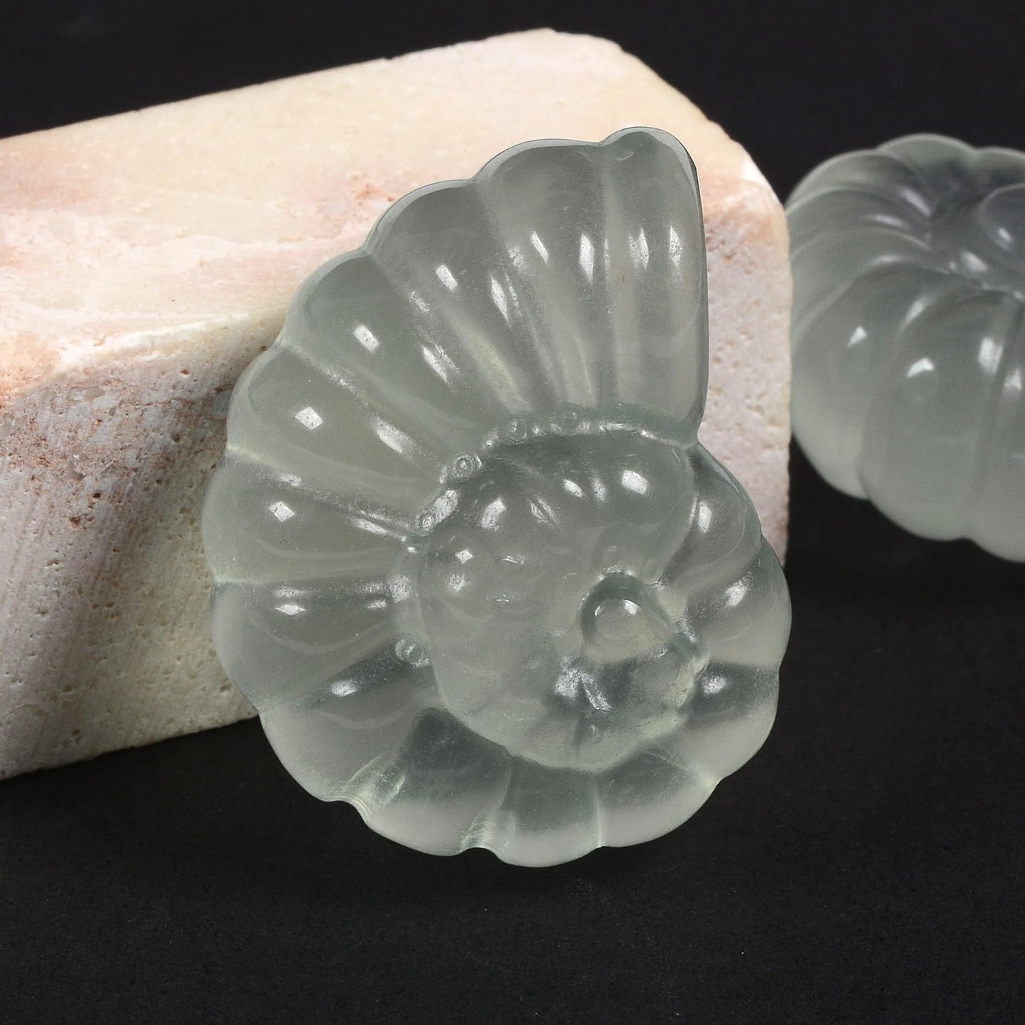 Justinstones Natural Gemstone Green Fluorite Carved Nautilus Shaped Statue Jewelry Making Rock Collection Stone Crafts