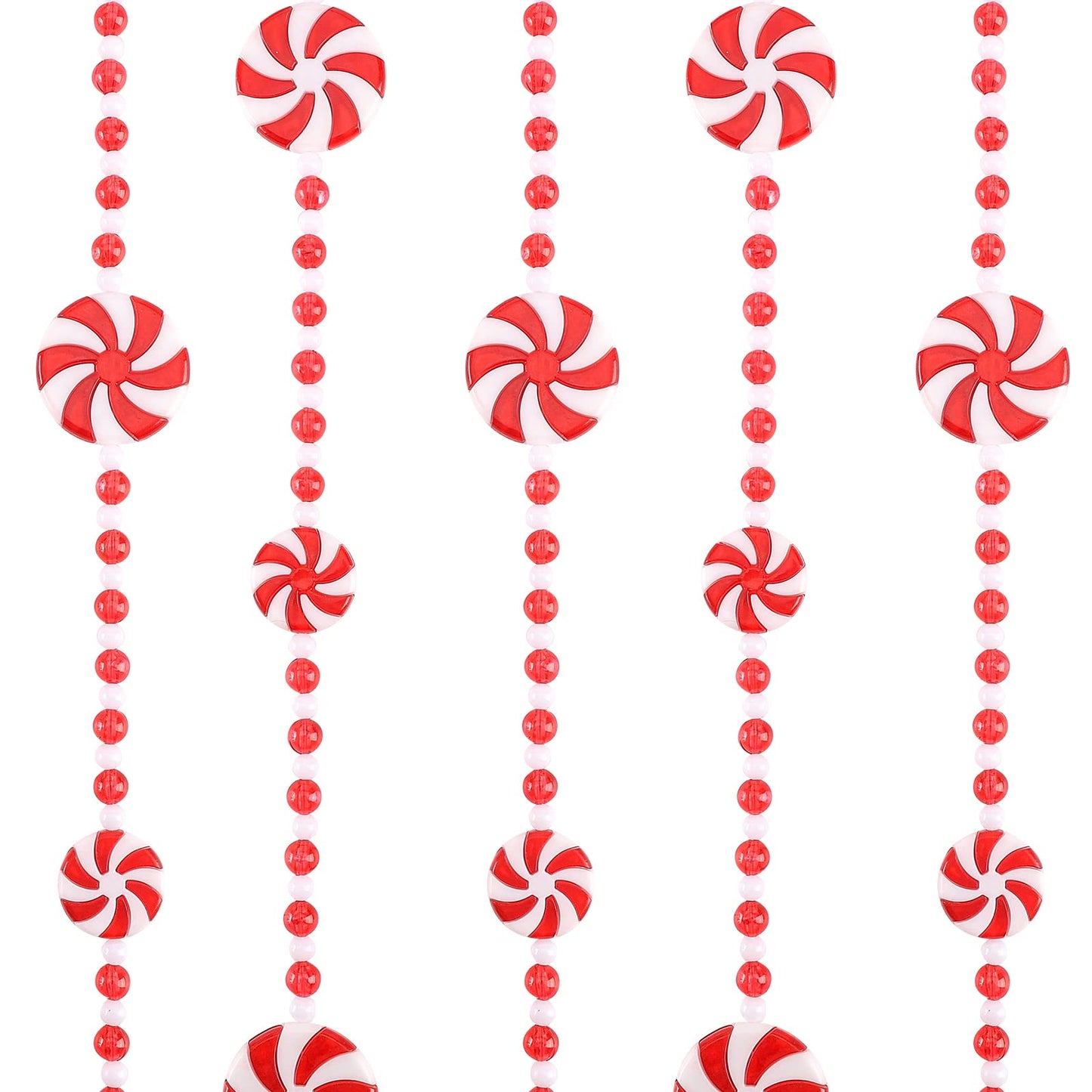 2 Pieces 19.6 ft Plastic Christmas Candy Cane Garland - Xmas Tree, Wreath, Fence & Fireplace Decor