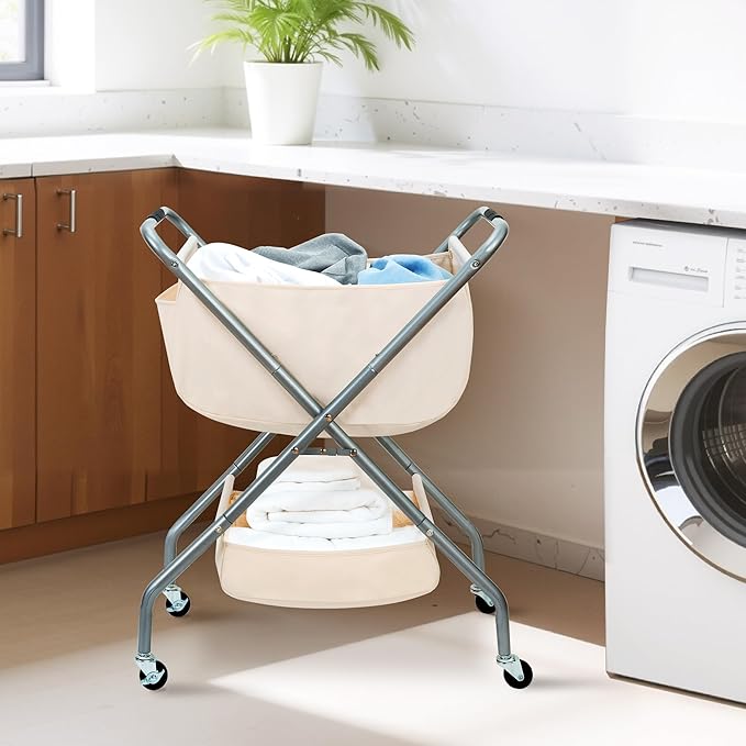 STORAGE MANIAC Collapsible Laundry Cart