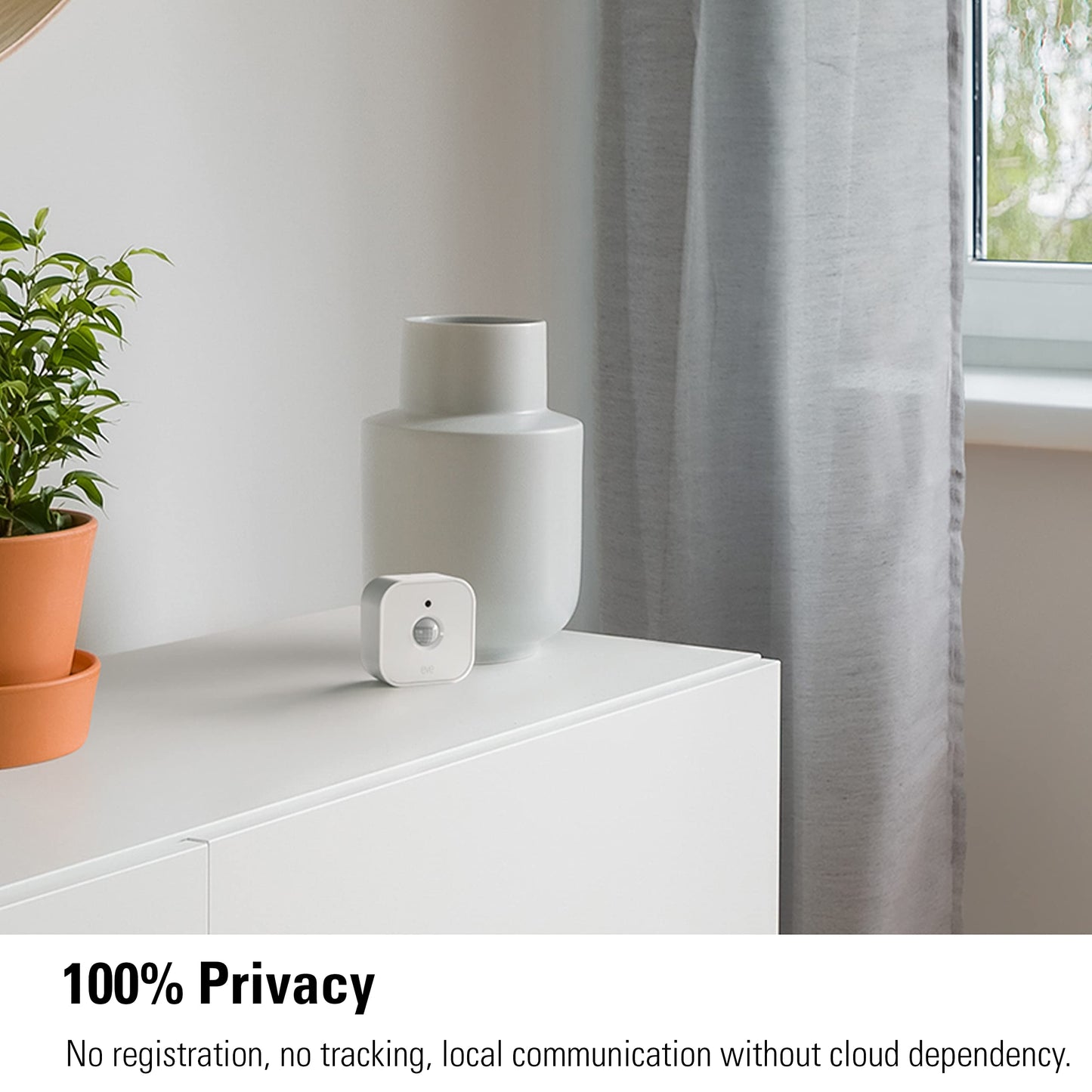 Eve Motion (Matter) - Smart motion and light sensor, activation of devices, secure smart home, Matter & Thread, works with Apple HomeKit, Alexa, Google Home, SmartThings, requires Thread Border Router