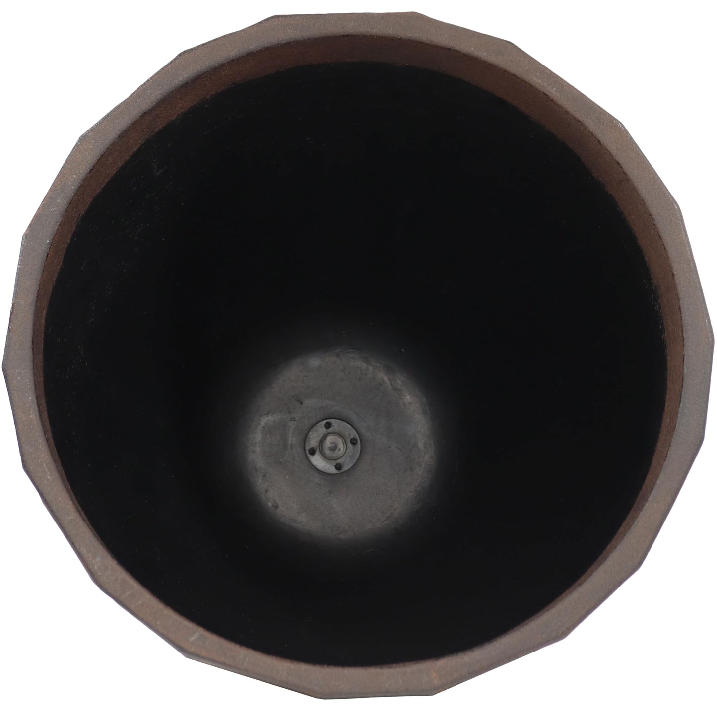 Sunnydaze Pebbled Polyresin Round Outdoor Planter - 15.75" Flower Pot for Indoor or Outdoor Use - Dark Brown
