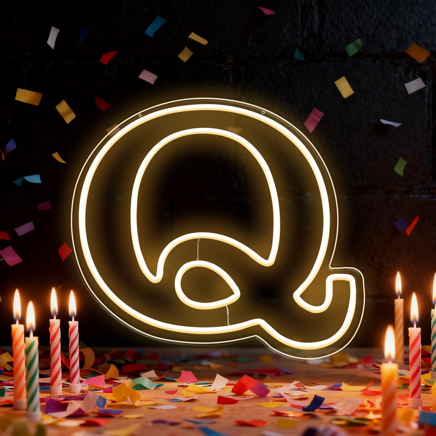 RumonZS Light Up Letters Q LED Letters Lights Neon Sign 26 Alphabet 11.2"Decorative Lighted Alphabet for Wedding Party Birthday Bar Christmas Home Decor Letter Lights (Warm White)