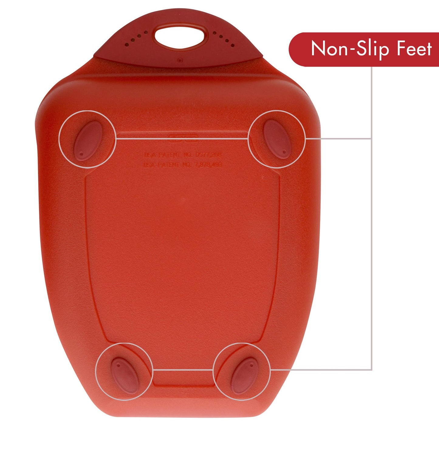 Dexas Chop & Scoop Cutting Board, 9.5 by 13 inches, Solid Red (322-J1795)