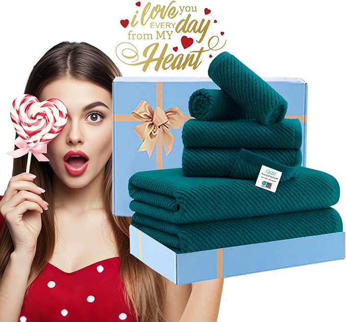 Bathroom Towels, 6 Piece Towel Set