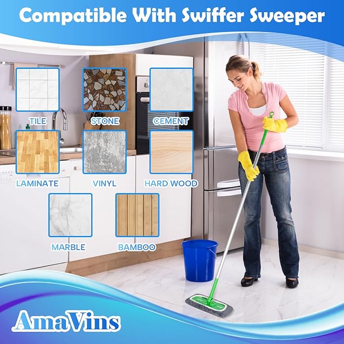 8 Pack Reusable Microfiber Mop Pads Compatible