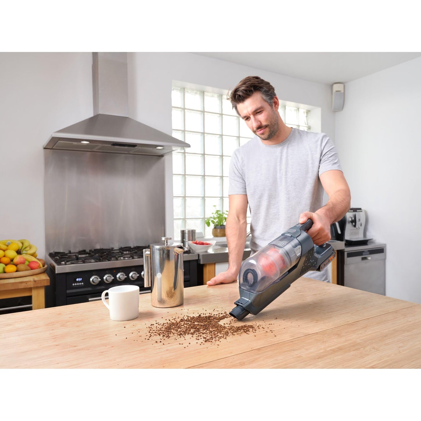BLACK+DECKER POWERSERIES+ 20V MAX Cordless Vacuum Cleaner, Stick Vacuum Rechargeable with LED Floor Lights, Anti-Tangle Lightweight, Removable Battery (BHFEA18D1)