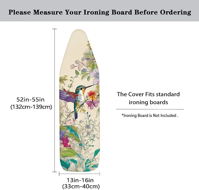 Hummingbird Ironing Board Covers Easy Installation 15x54 Ironing Board Cover