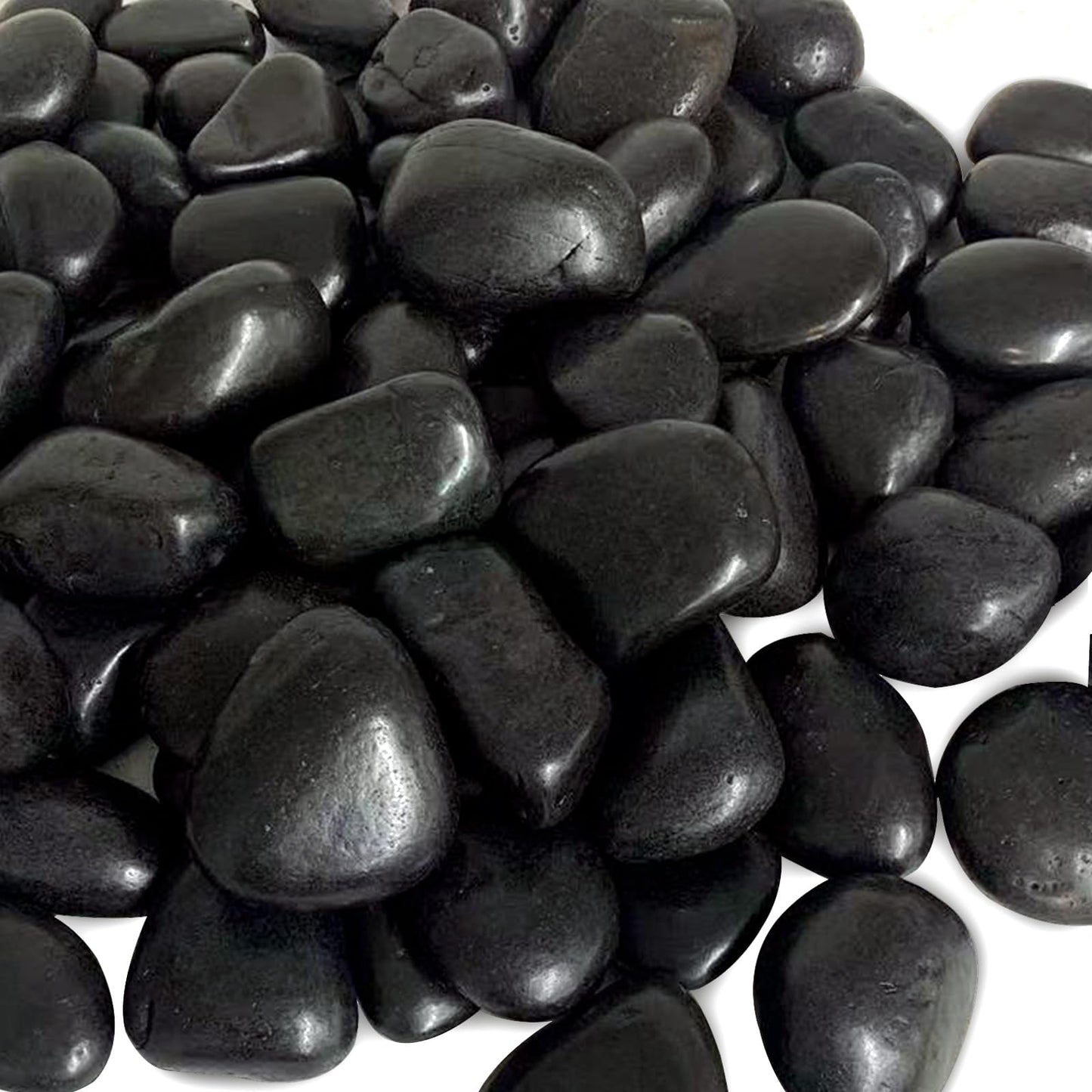 FANTIAN 20 Pounds Black Natural Decorative River Pebbles, 2-3 Inch Black Ornamental River Pebbles for Garden Landscaping, Home Décor, Outdoor Paving, Fountain Decoration.