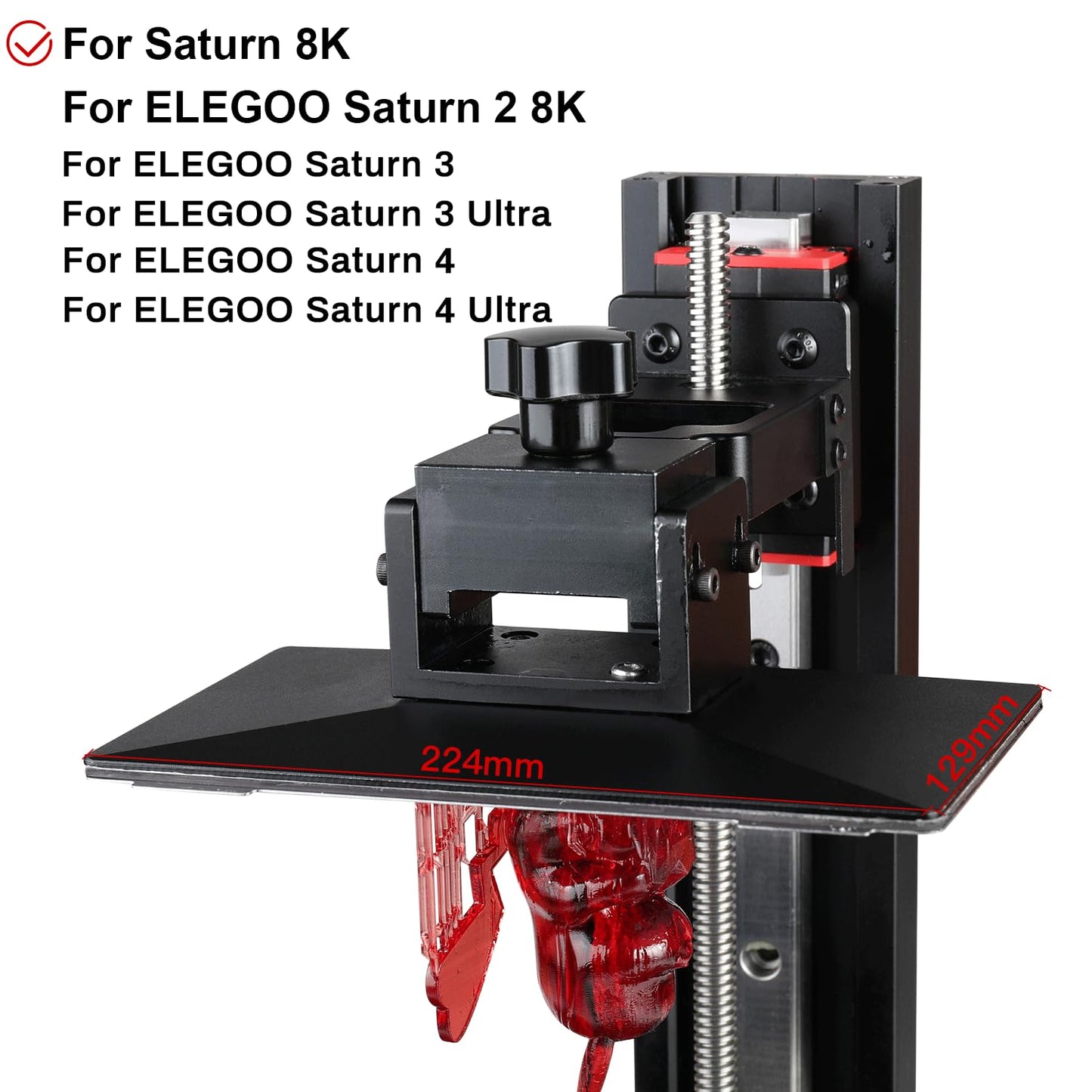 Sovol Resin 3D Printer Flex Building Plate 2 Pack, Spring Steel Flexible Plate and Magnetic Base Platform for ELEGOO Saturn 4, Saturn 3(Ultra), Saturn 2 8K, Saturn 8K 224x129mm